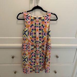 Mara Hoffman Aloha Stone Neon Shift Dress size 4 Sleeveless Lined